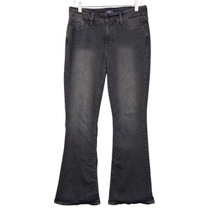 NYDJ Jeans Womens 10 Grey‎ Farrah Flare High Rise Lift Tuck Slimming Stretch